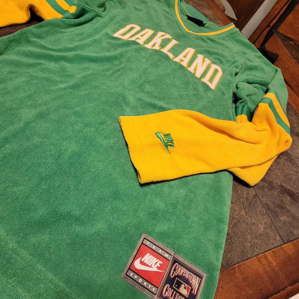 NIKE MLB Vtg 90's Cooperstown Collection Oakland Athletics Fleece Men L Baseball